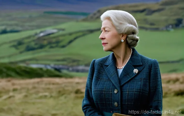 Helen Mirren의 왕실 역할들 - Prompt 1: The Weight of the Crown – Queen Elizabeth II**